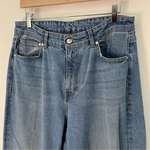 Djerf Avenue 31x35 Straight Jeans Mid Blue Tall 0154 women’s loose high rise - Picture 4 of 11